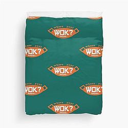 Uncle Roger asks Where Is Your Wok - Orange Duvet Cover