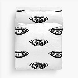 Uncle Roger asks you to cook egg fried rice. Where is your wok? Duvet Cover