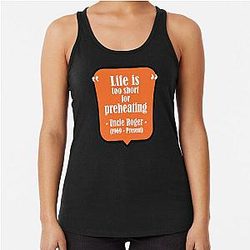 Uncle Roger Life is too short for preheating Racerback Tank Top