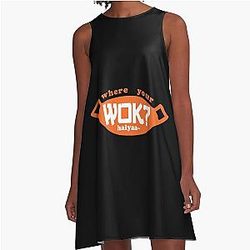 Uncle Roger asks where your wok - Orange A Line Dress