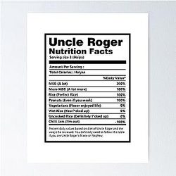 Nutrition Facts Uncle Roger