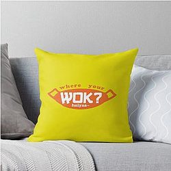 Uncle Roger asks where your wok - Orange Throw Pillow