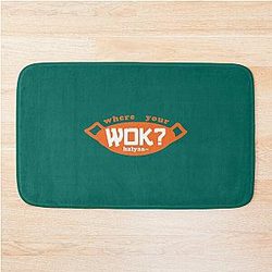 Uncle Roger asks where your wok - Orange Bath Mat