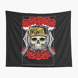 UNUS ANNUS Skull and Roses Tapestry