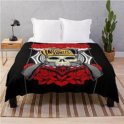 UNUS ANNUS Skull and Roses Throw Blanket