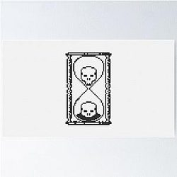 Pixel Art Hourglass Poster