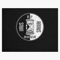 Unus Annus Rip 00 Time's Up Black and White Jigsaw Puzzle