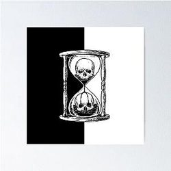Unus Annus Hourglass Black White Design Poster