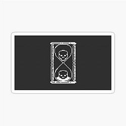 Pixel Art Unus Annus Hourglass Black Sticker