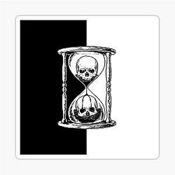 Unus Annus Hourglass Black Design Sticker