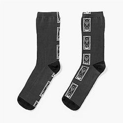 Pixel Art Hourglass Black Socks