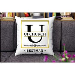 Valentine Gift Idea For Him Husband With Name Upchurch Best Man Alphabet U Throw Pillow Case Decoration For Sofa Bed Chair Car 18x18 Inch