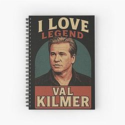 Val Kilmer Legend Memorial Fan Art Tribute 1959 2022 Design for Stickers Shirts Spiral Notebook