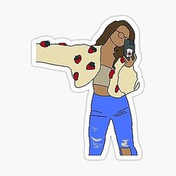 Valkyrae strawberry jacket sticker