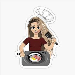 Valkyrae making eggs for breakfast and have fun with amigops Sticker