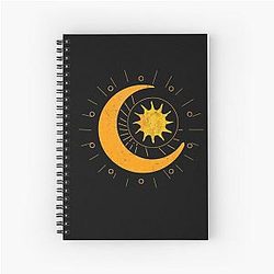 Yellow Total Eclipse Inspired Valkyrae Merch Spiral Notebook