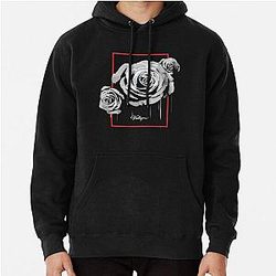 Valkyrae Merch White Rose Drip Pullover Hoodie