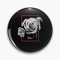 Valkyrae Merch White Rose Drip Pin