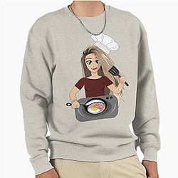 Valkyrae making bacon and eggs for breakfast fun amigops Pullover Sweatshirt