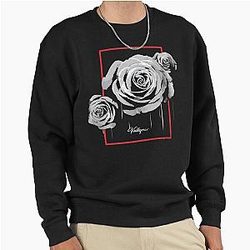 Valkyrae Merch White Rose Drip Pullover Sweatshirt