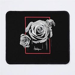 Valkyrae Merch Valkyrae White Rose Drip Mousepad