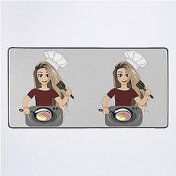 Valkyrae making bacon and eggs for breakfast have fun amigops Desk Mat