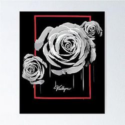 Valkyrae Merch White Rose Drip Poster