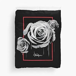 Valkyrae Merch White Rose Duvet Cover
