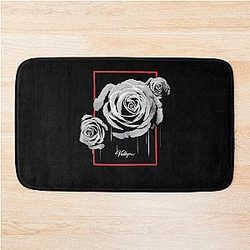 Valkyrae Merch Valkyrae White Rose Drip Bath Mat