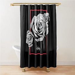 Valkyrae Merch Valkyrae White Rose Drip Shower Curtain