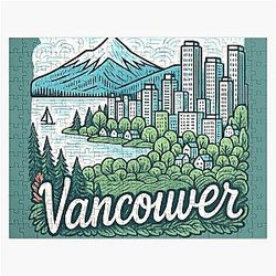Vancouver British Columbia Canada Retro Jigsaw Puzzle