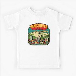 Downtown Vancouver Vintage Travel Kids T-Shirt