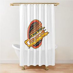 Vancouver Hockey Retro Canucks Skate Shower Curtain