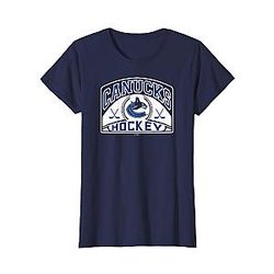 NHL Officially Licensed Vancouver Logo NHL Game Short Sleeve Casual Modern Blue Navy Hockey Sports T-Shirt Small