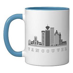Vancouver, Canada, City, Skyscrapers Ceramic Mug Blue/White