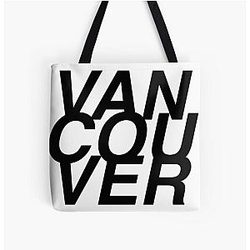 VANCOUVER Letter Block All Over Print Tote Bag