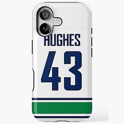 Vancouver Canucks Quinn Hughes Away Jersey iPhone Tough Case