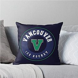 Vancouver Ice Hockey Throw Pillow