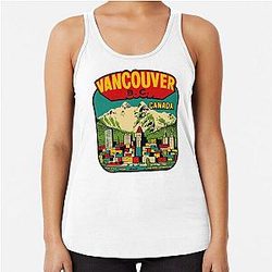 Downtown Vancouver Vintage Travel Racerback Tank Top