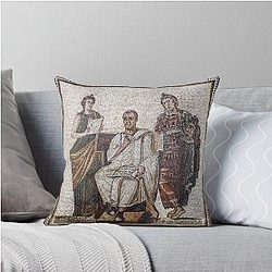 Vergil Roman Mosaic Throw Pillow
