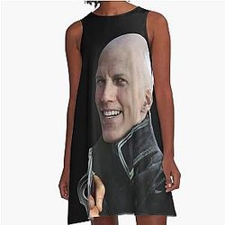Bald Vergil pointing a gun - Devil May Cry funny face meme A-Line Dress