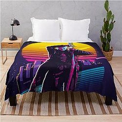 Devil May Cry Vergil 80s Retro Throw Blanket
