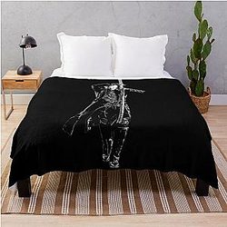 Vergil DMC Vector Art Black Throw Blanket