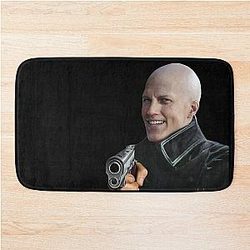 Bald Vergil pointing a gun - Devil May Cry funny face meme Bath Mat