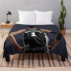 Victor Wembanyama Back Black Above Waist Throw Blanket