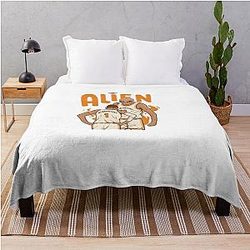 Victor Wembanyama Alien Cartoon Throw Blanket