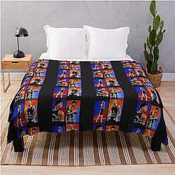 Victor Wembanyama Painted T Shirt Throw Blanket