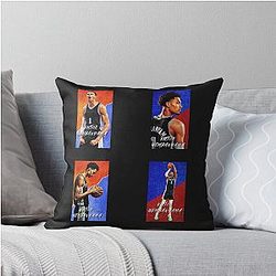 Victor Wembanyama Painted T Shirt Throw Pillow