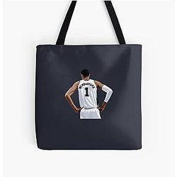 Victor Wembanyama Back White Above Waist All Over Print Tote Bag
