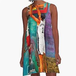 Victor Wembanyama Paint Art A-Line Dress